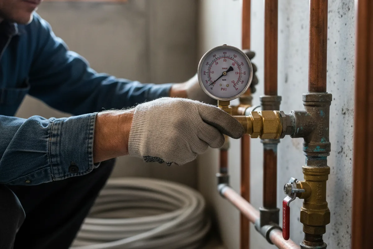 Pressure testing a repaired line during Water Line Repair in Grand View